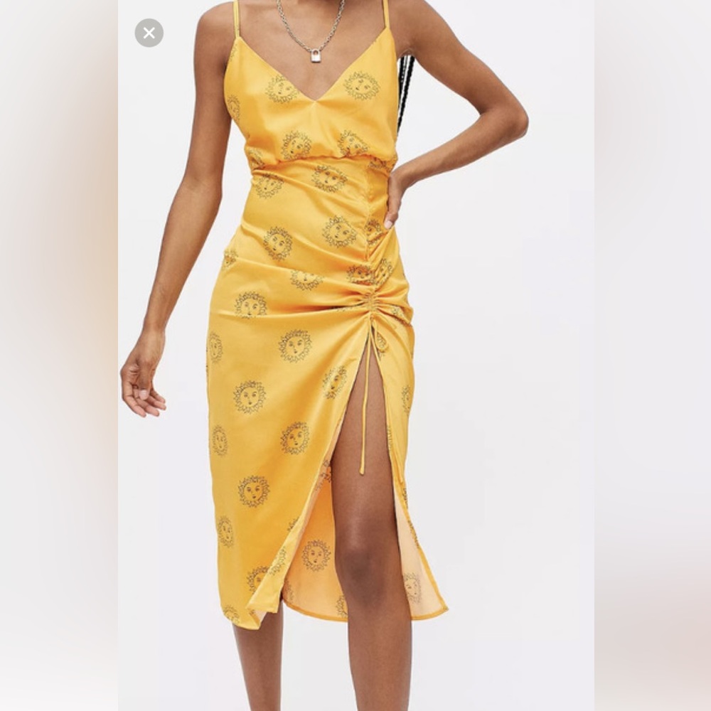 Urban Outfitters Yellow Sun Slip Dress Midi